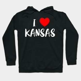 USA Proud American State Home Roots Gift - I Love Kansas Hoodie